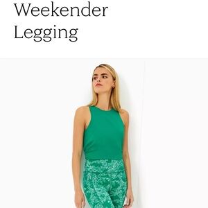 Lilly Pulitzer Vibrant Green Patterned Leggings Lilly Pulitzer Luxe leggings